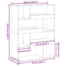 vidaXL fekete szerelt fa térelválasztó 100 x 33 x 125,5 cm