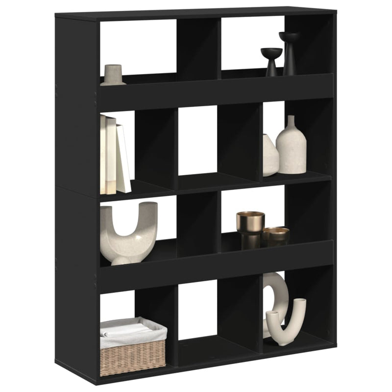 vidaXL fekete szerelt fa térelválasztó 100 x 33 x 125,5 cm