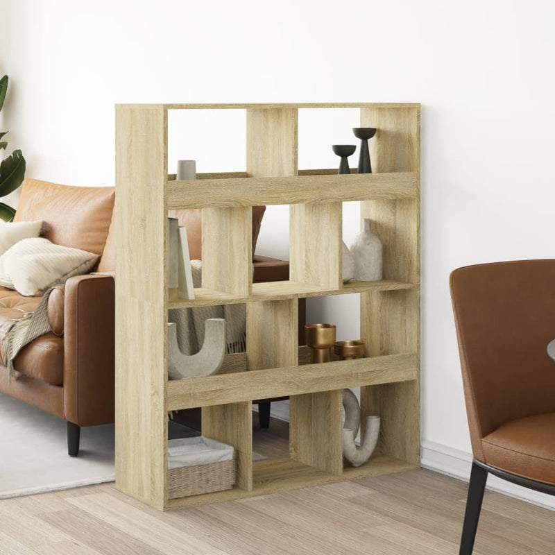 vidaXL sonoma tölgy színű szerelt fa térelválasztó 100 x 33 x 125,5 cm