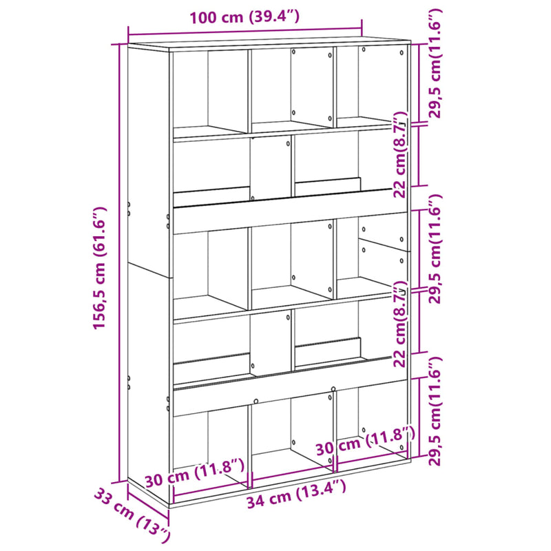 vidaXL betonszürke szerelt fa térelválasztó 100 x 33 x 156,5 cm
