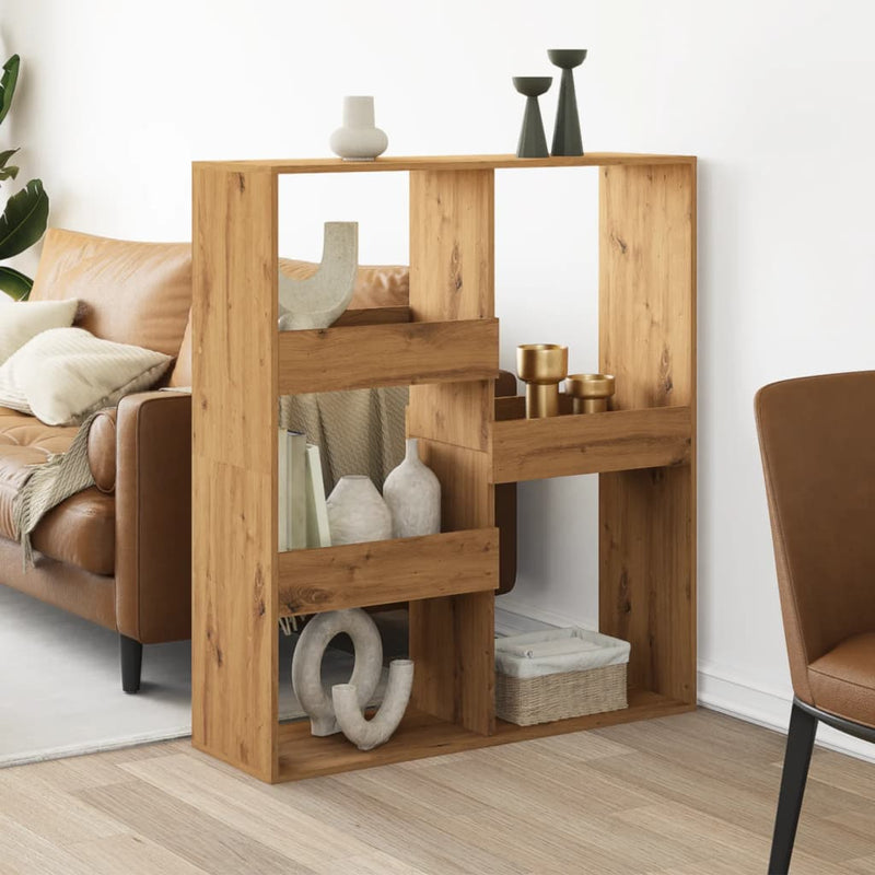 vidaXL kézműves tölgy színű szerelt fa térelválasztó 100x33x115 cm