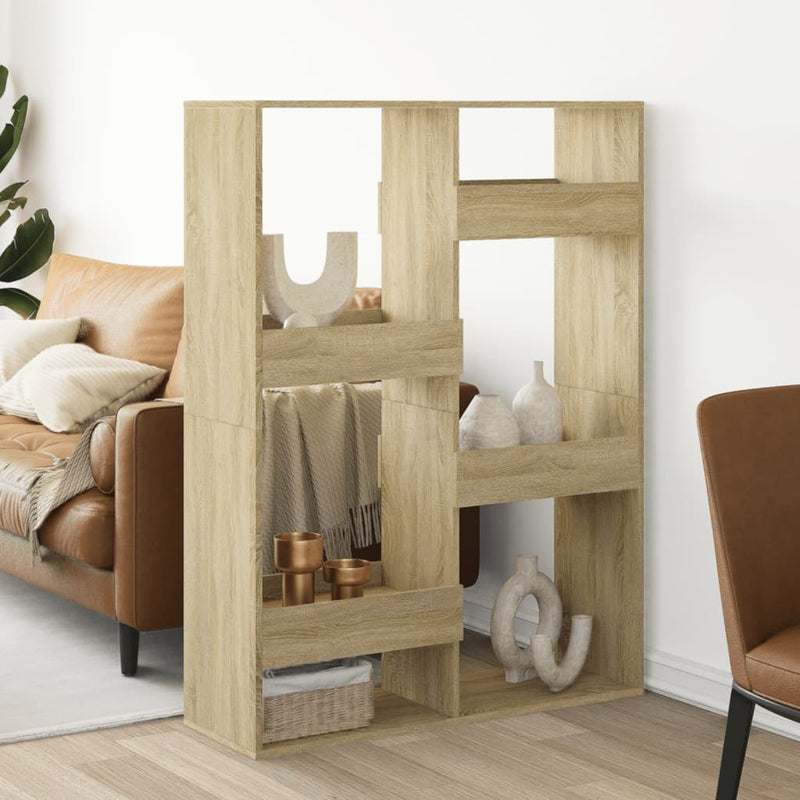 vidaXL sonoma tölgy színű szerelt fa térelválasztó 100 x 33 x 135 cm