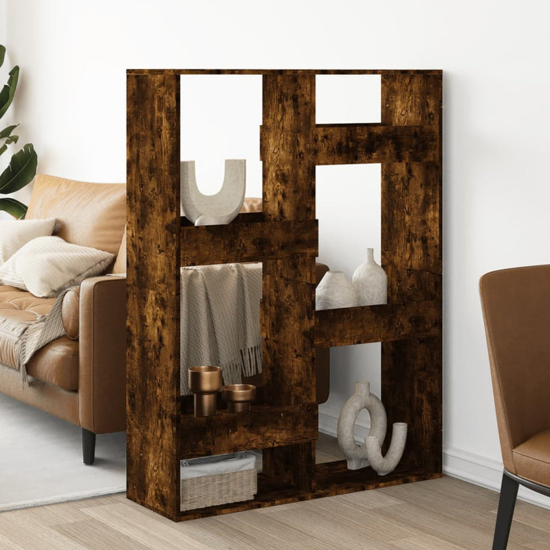 vidaXL füstös tölgy színű szerelt fa térelválasztó 100 x 33 x 135 cm