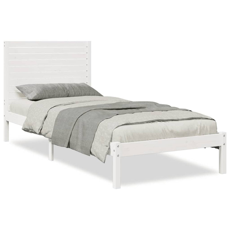 vidaXL fehér tömör fa extra hosszú ágykeret matrac nélkül 90 x 210 cm