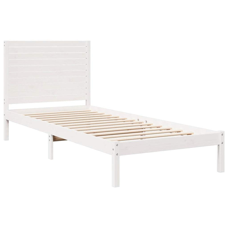 vidaXL fehér tömör fa extra hosszú ágykeret matrac nélkül 90 x 210 cm
