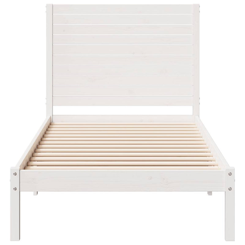 vidaXL fehér tömör fa extra hosszú ágykeret matrac nélkül 90 x 210 cm