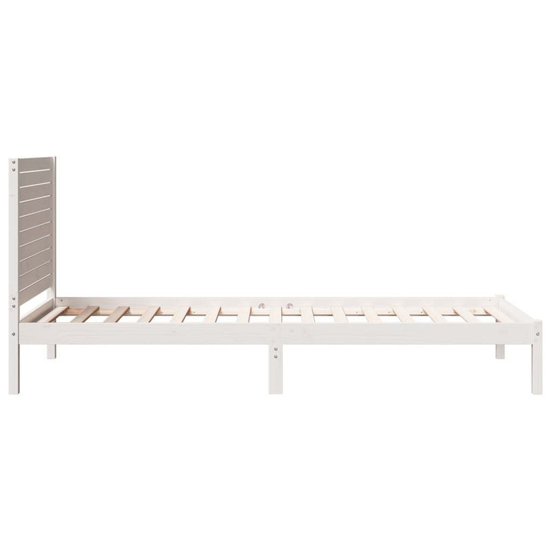 vidaXL fehér tömör fa extra hosszú ágykeret matrac nélkül 90 x 210 cm