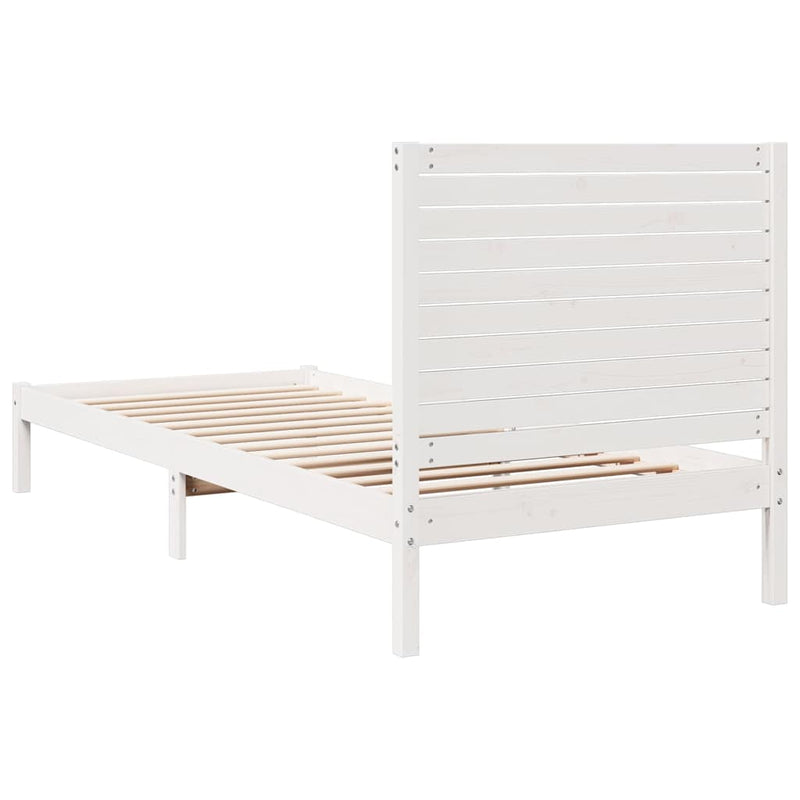 vidaXL fehér tömör fa extra hosszú ágykeret matrac nélkül 90 x 210 cm