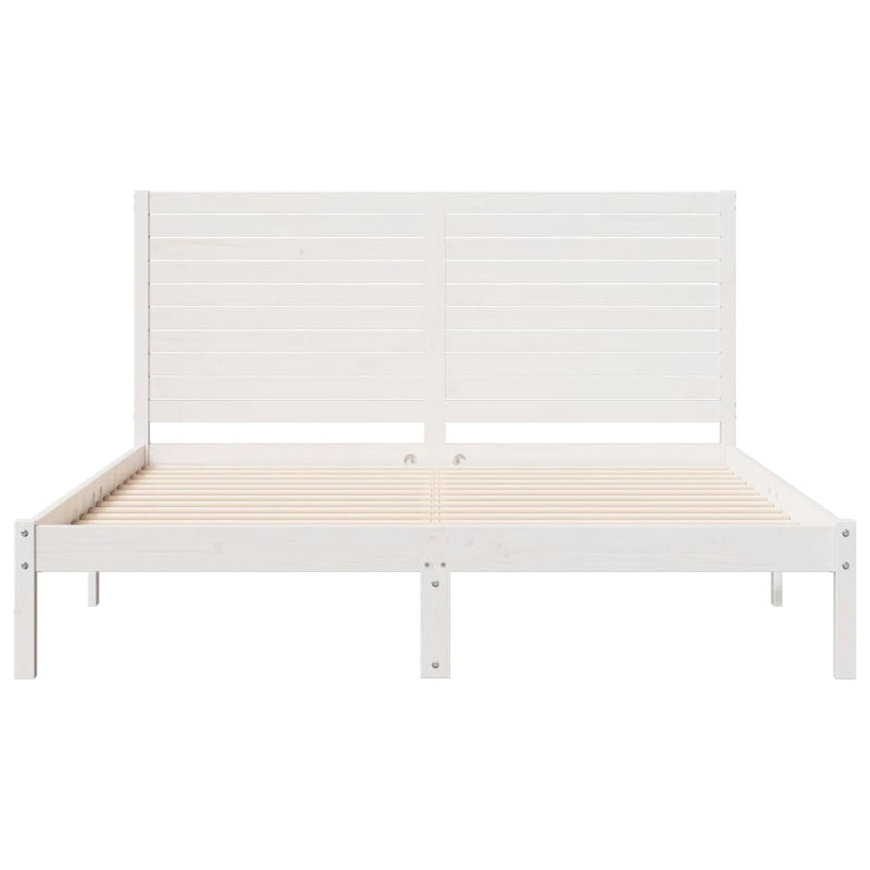 vidaXL fehér tömör fa extra hosszú ágykeret matrac nélkül 160 x 210 cm