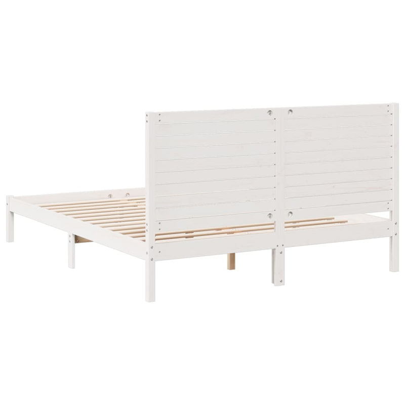 vidaXL fehér tömör fa extra hosszú ágykeret matrac nélkül 160 x 210 cm