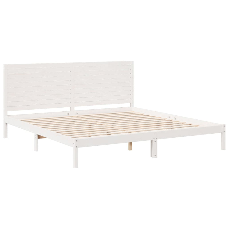 vidaXL fehér tömör fa extra hosszú ágykeret matrac nélkül 180 x 210 cm