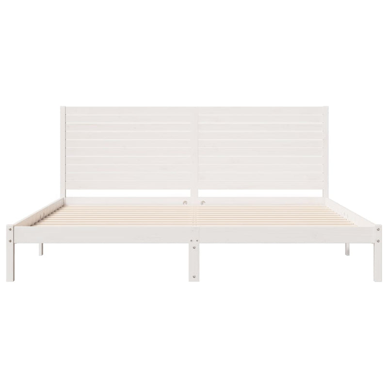 vidaXL fehér tömör fa extra hosszú ágykeret matrac nélkül 180 x 210 cm