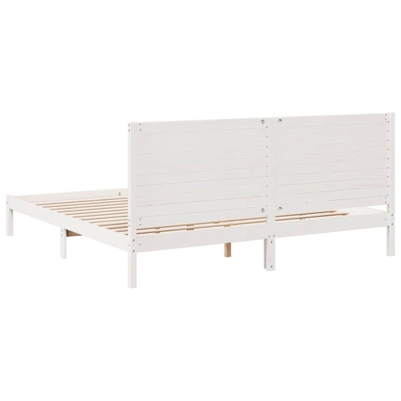 vidaXL fehér tömör fa extra hosszú ágykeret matrac nélkül 180 x 210 cm