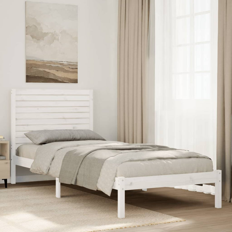 vidaXL fehér tömör fa extra hosszú ágykeret matrac nélkül 90 x 220 cm