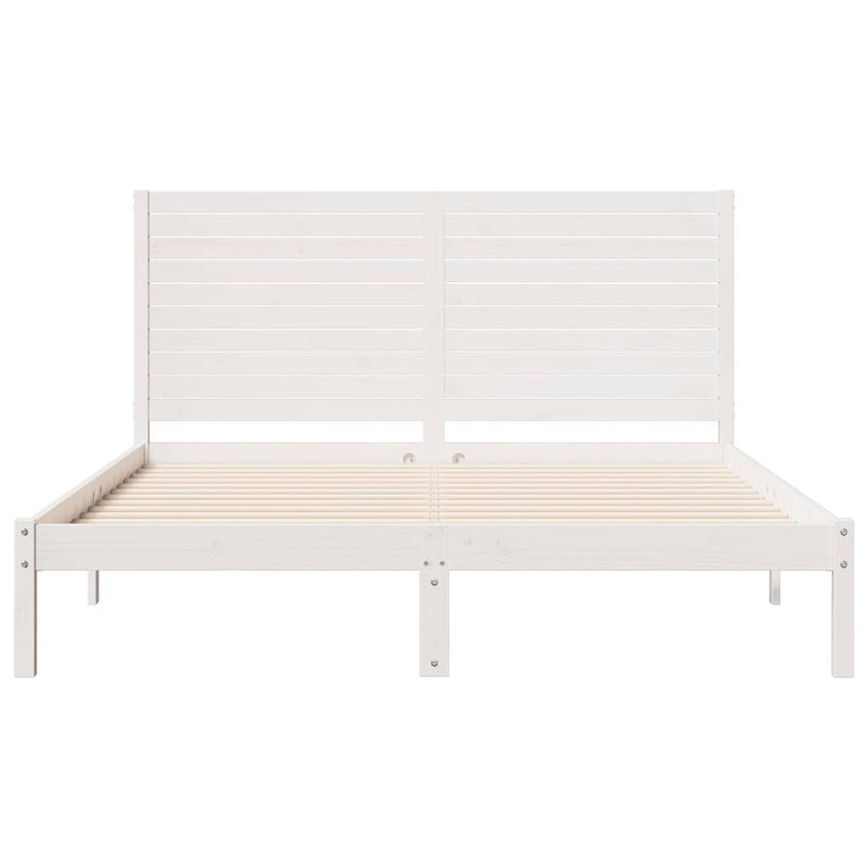 vidaXL fehér tömör fa extra hosszú ágykeret matrac nélkül 140 x 220 cm
