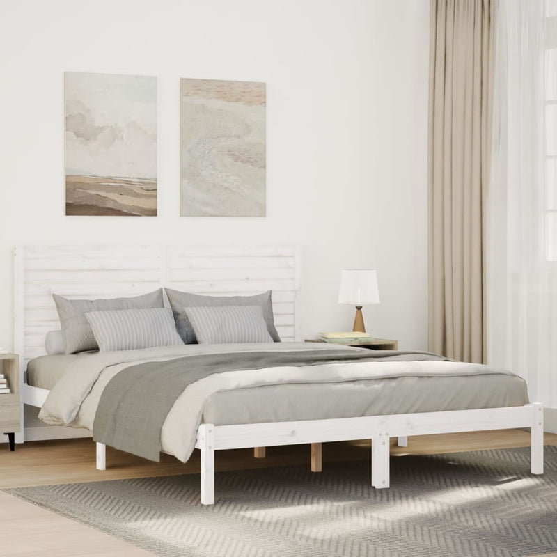 vidaXL fehér tömör fa extra hosszú ágykeret matrac nélkül 140 x 220 cm