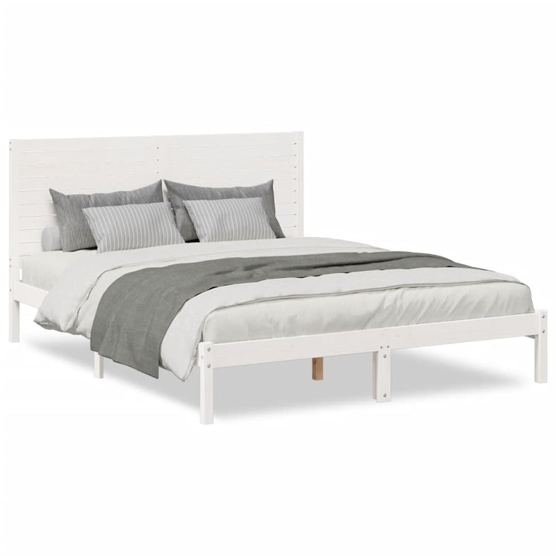 vidaXL fehér tömör fa extra hosszú ágykeret matrac nélkül 160 x 220 cm