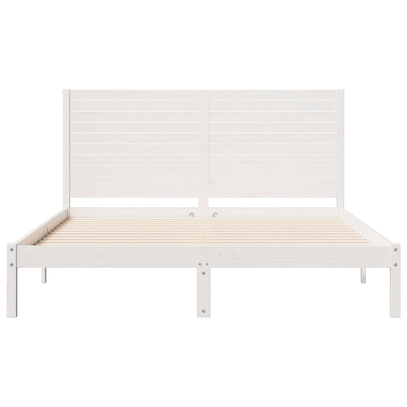 vidaXL fehér tömör fa extra hosszú ágykeret matrac nélkül 160 x 220 cm