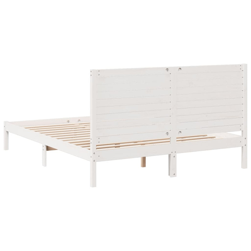 vidaXL fehér tömör fa extra hosszú ágykeret matrac nélkül 160 x 220 cm