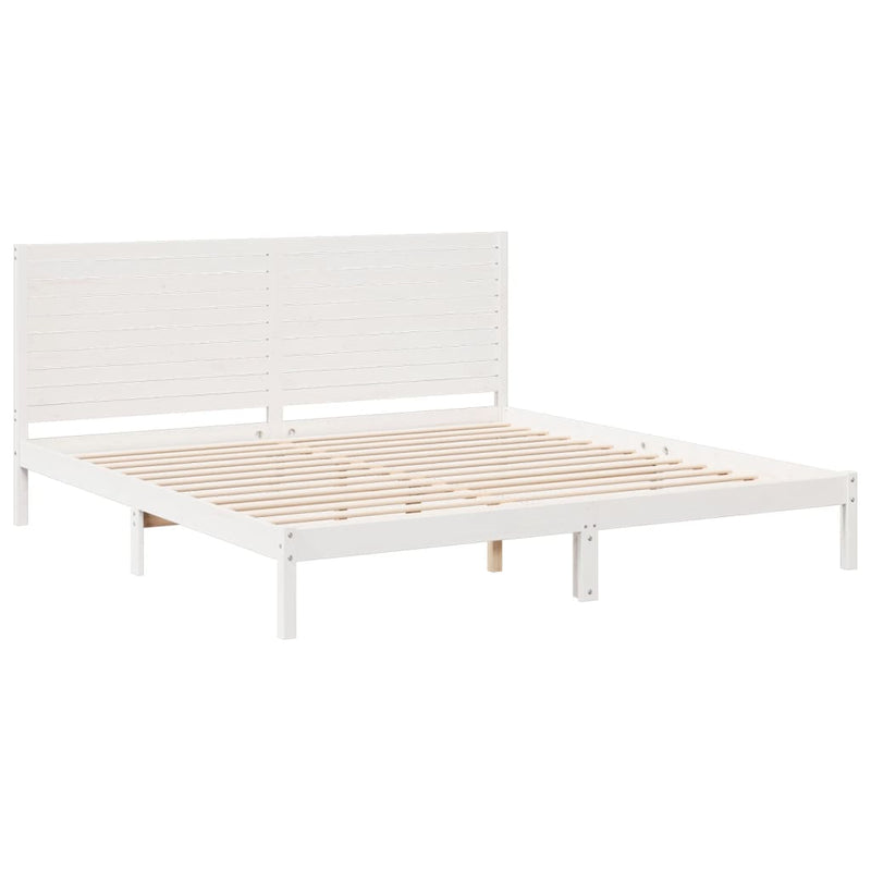 vidaXL fehér tömör fa extra hosszú ágykeret matrac nélkül 180 x 220 cm