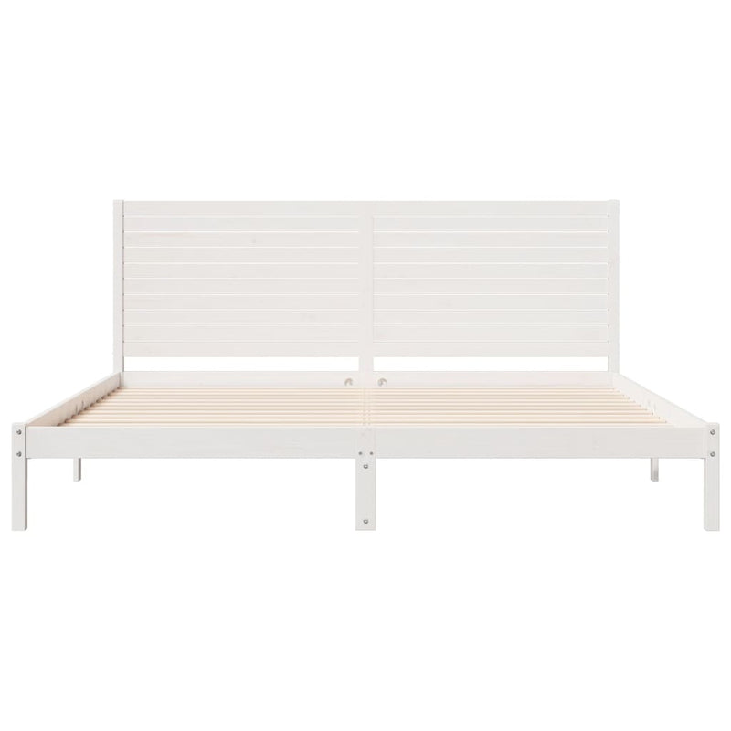 vidaXL fehér tömör fa extra hosszú ágykeret matrac nélkül 180 x 220 cm