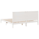 vidaXL fehér tömör fa extra hosszú ágykeret matrac nélkül 180 x 220 cm