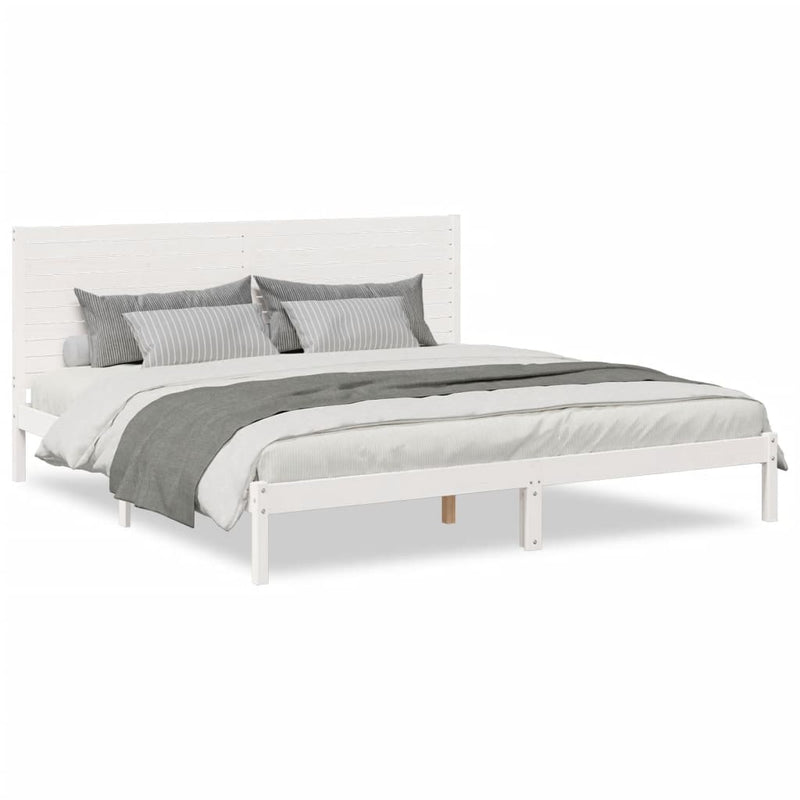 vidaXL fehér tömör fa extra hosszú ágykeret matrac nélkül 200 x 220 cm