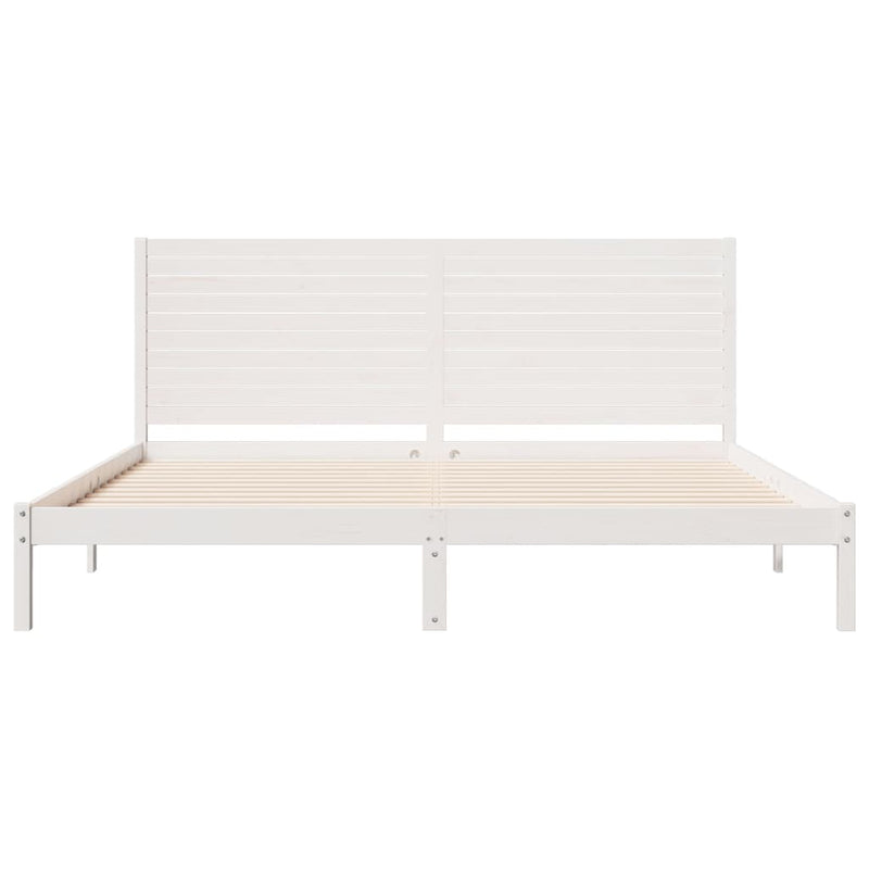vidaXL fehér tömör fa extra hosszú ágykeret matrac nélkül 200 x 220 cm