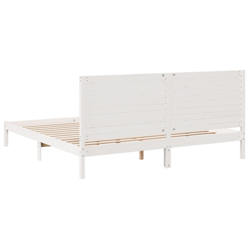 vidaXL fehér tömör fa extra hosszú ágykeret matrac nélkül 200 x 220 cm