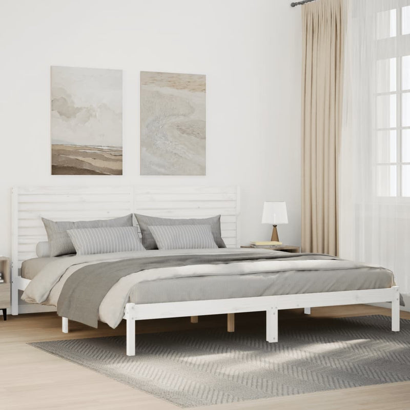 vidaXL fehér tömör fa extra hosszú ágykeret matrac nélkül 200 x 220 cm