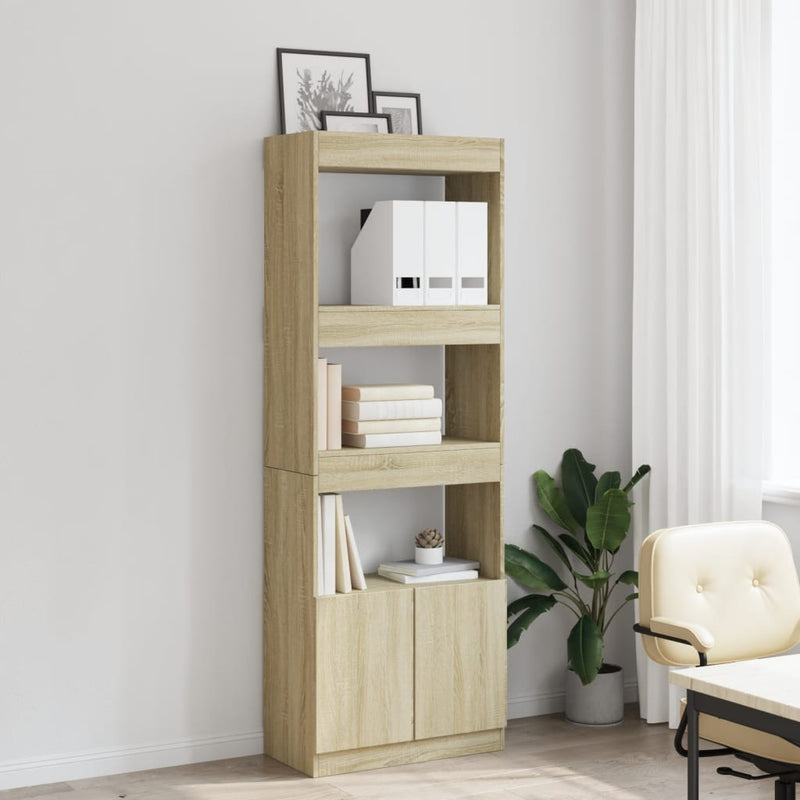 vidaXL sonoma tölgy szerelt fa magasszekrény 63 x 33 x 180 cm