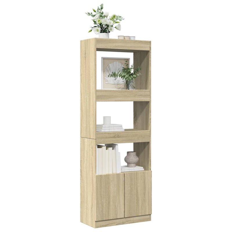 vidaXL sonoma tölgy szerelt fa magasszekrény 63 x 33 x 180 cm