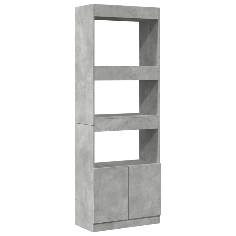 vidaXL betonszürke szerelt fa magasszekrény 63 x 33 x 180 cm