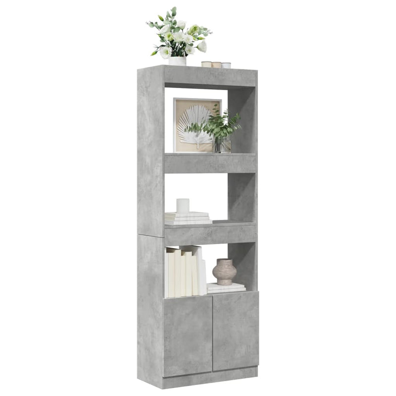 vidaXL betonszürke szerelt fa magasszekrény 63 x 33 x 180 cm