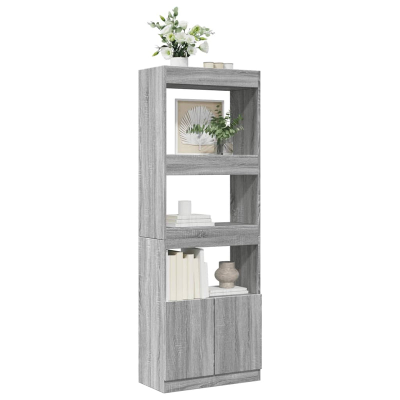 vidaXL szürke sonoma szerelt fa magasszekrény 63 x 33 x 180 cm