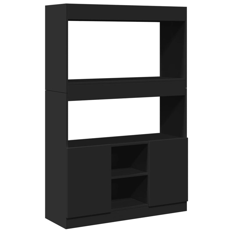 vidaXL fekete szerelt fa magasszekrény 92 x 33 x 140 cm