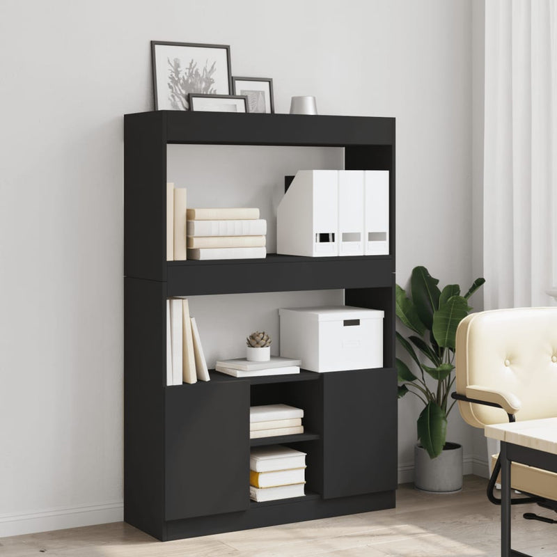 vidaXL fekete szerelt fa magasszekrény 92 x 33 x 140 cm