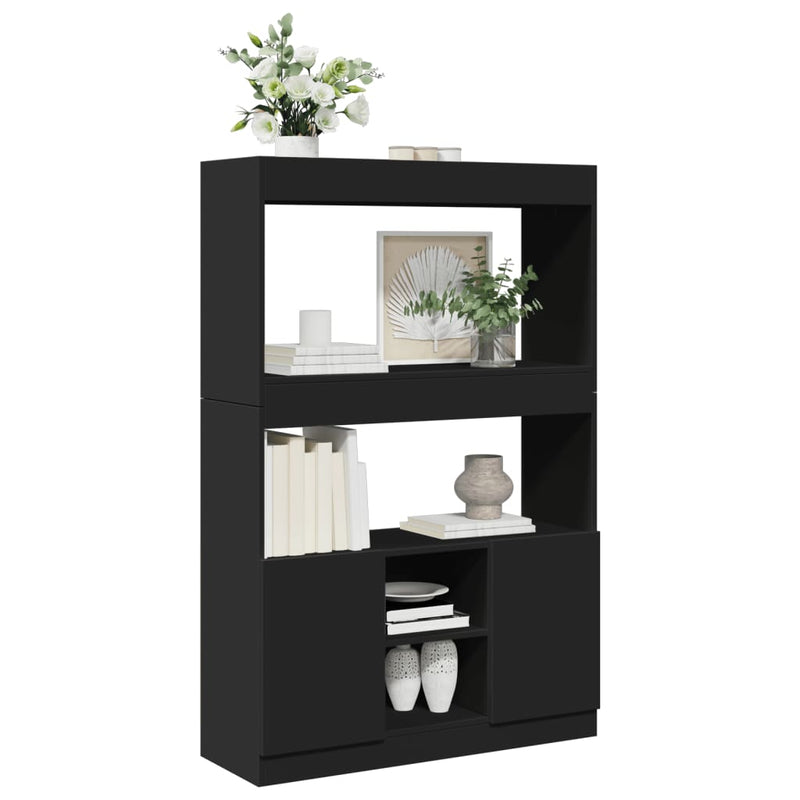 vidaXL fekete szerelt fa magasszekrény 92 x 33 x 140 cm