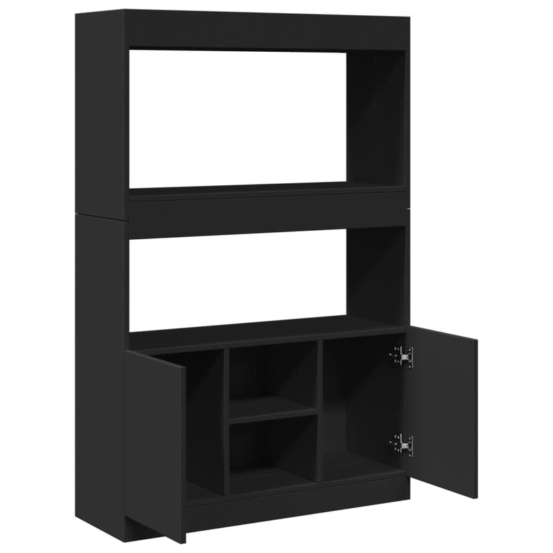 vidaXL fekete szerelt fa magasszekrény 92 x 33 x 140 cm