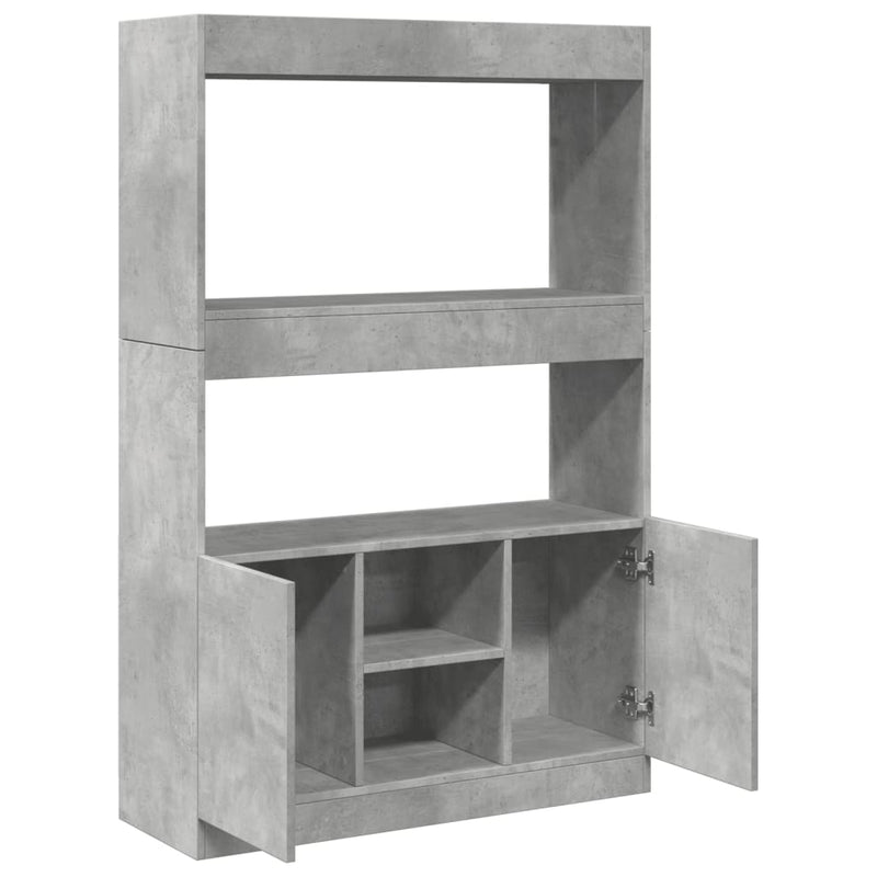 vidaXL betonszürke szerelt fa magasszekrény 92 x 33 x 140 cm