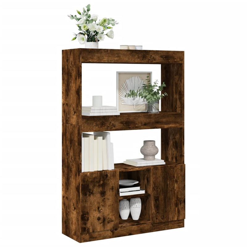 vidaXL füstös tölgy színű szerelt fa magasszekrény 92 x 33 x 140 cm