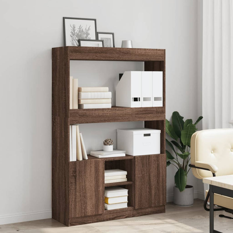 vidaXL barna tölgy színű szerelt fa magasszekrény 92 x 33 x 140 cm