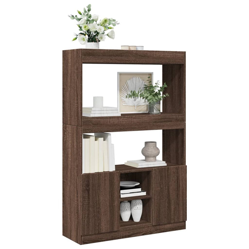 vidaXL barna tölgy színű szerelt fa magasszekrény 92 x 33 x 140 cm