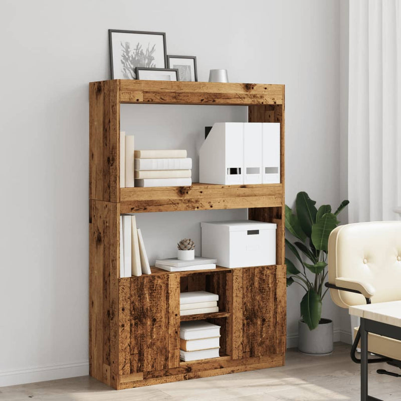 vidaXL antik fa színű szerelt fa magasszekrény 92 x 33 x 140 cm