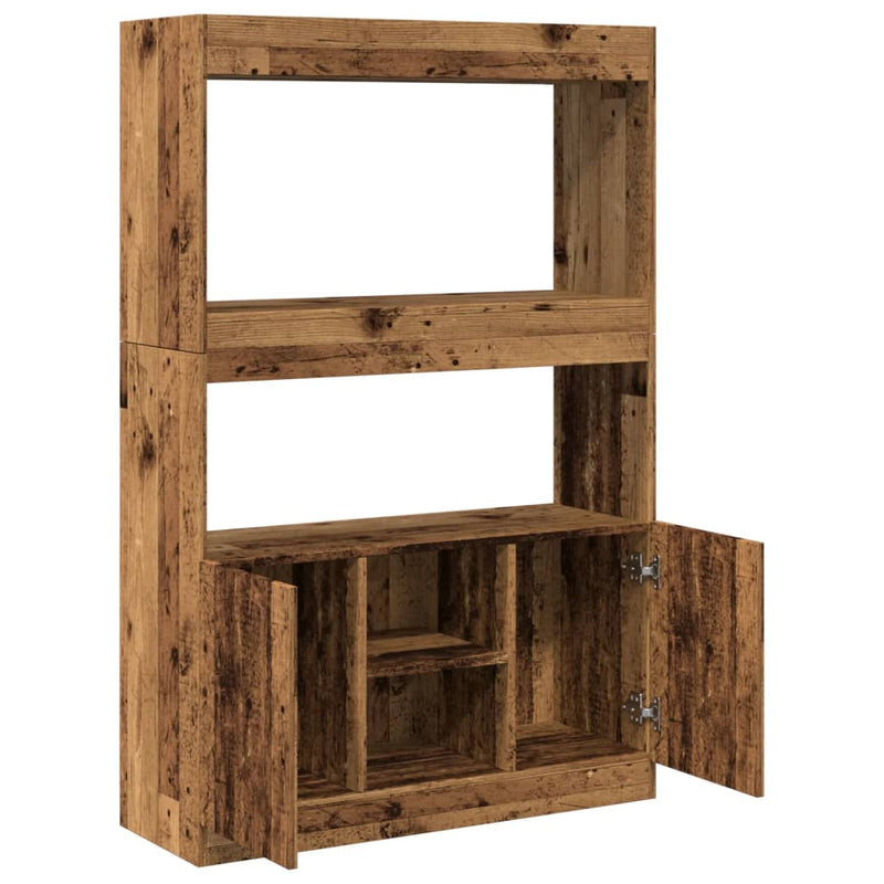 vidaXL antik fa színű szerelt fa magasszekrény 92 x 33 x 140 cm