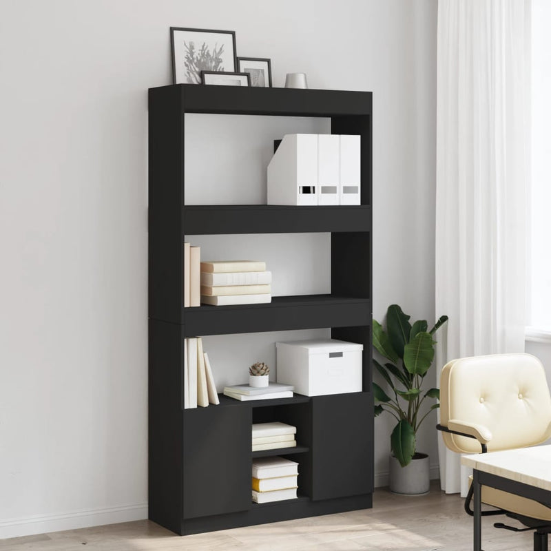 vidaXL fekete szerelt fa magasszekrény 92 x 33 x 180 cm