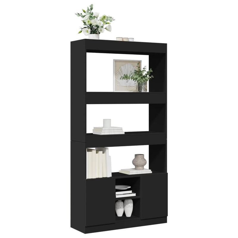 vidaXL fekete szerelt fa magasszekrény 92 x 33 x 180 cm