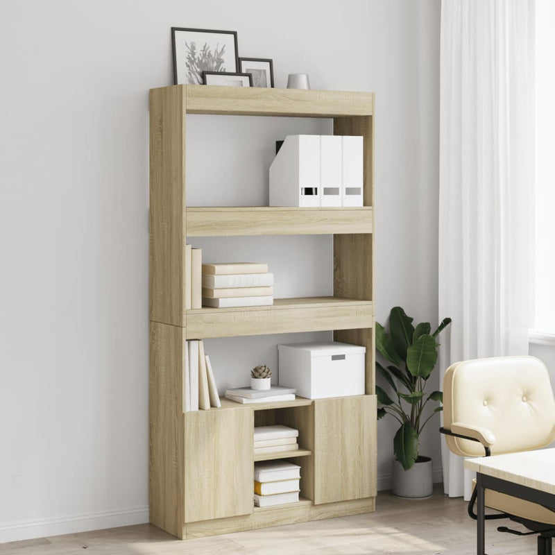 vidaXL sonoma tölgy szerelt fa magasszekrény 92 x 33 x 180 cm