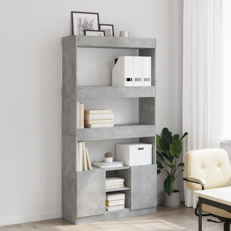 vidaXL betonszürke szerelt fa magasszekrény 92 x 33 x 180 cm