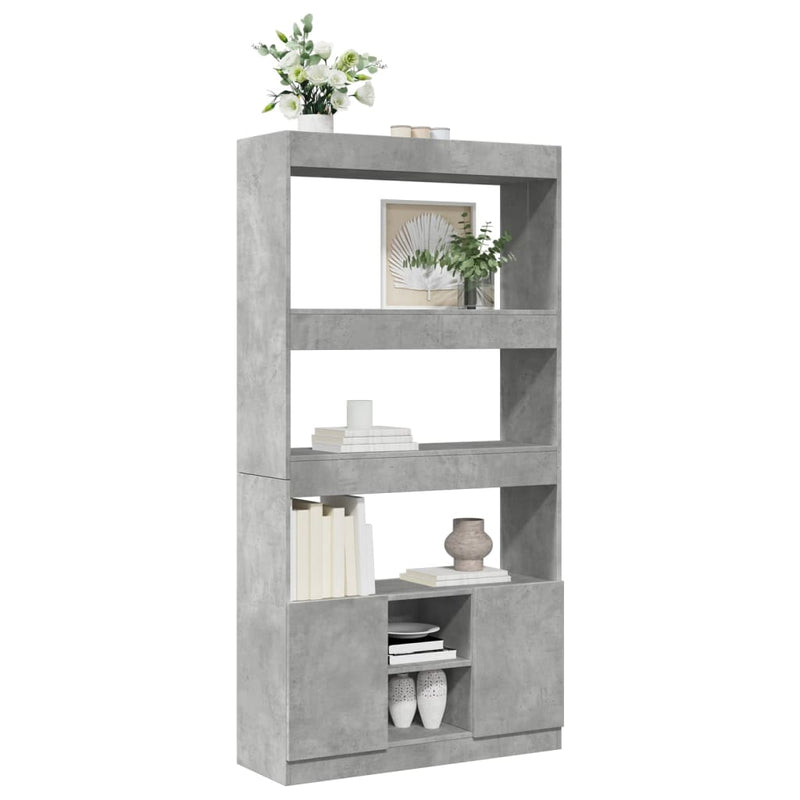 vidaXL betonszürke szerelt fa magasszekrény 92 x 33 x 180 cm
